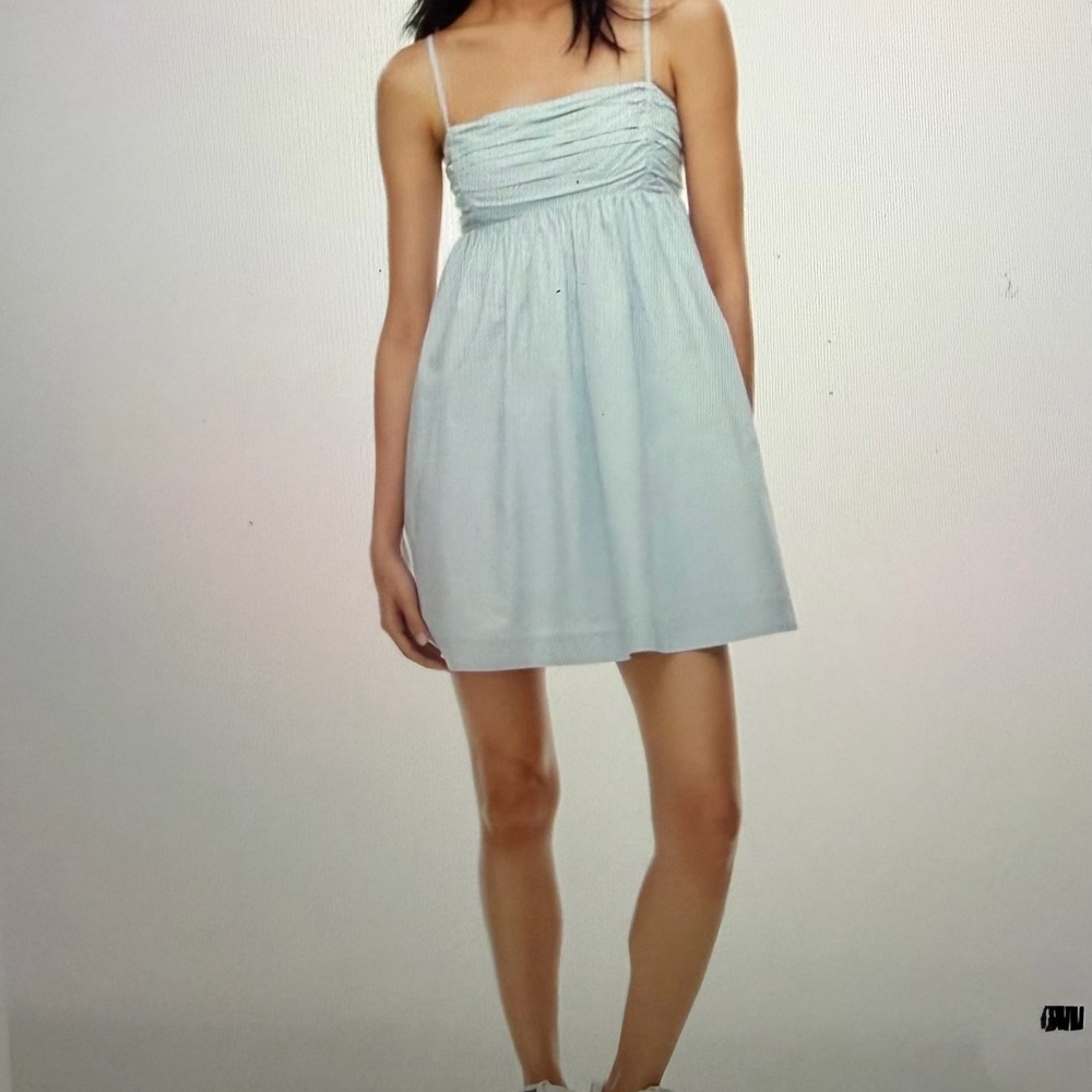 Sunday Best Light Blue Proof Poplin Babydoll Dress